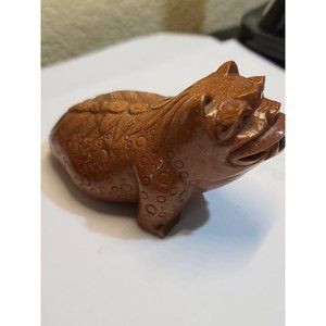 Goldstone Carved Foo lion Dogs frog Chinese